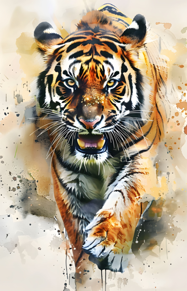 Tiger Glass Wall Art || Designer Collection