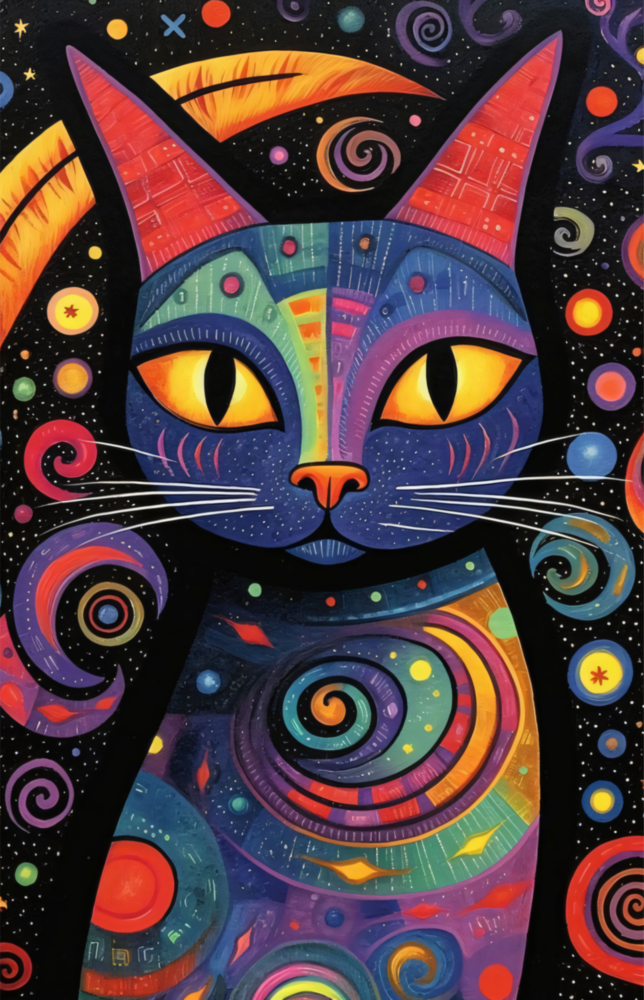 Night Cat Glass Wall Art || Designer Collection