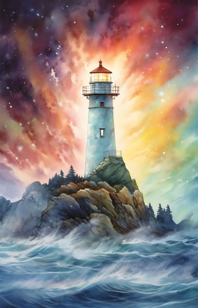 Lighthouse Glass Wall Art || Designer Collection