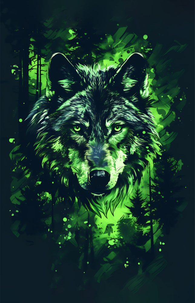 Wolf Glass Wall Art || Designer Collection