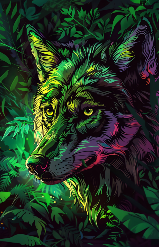 Wolf Glass Wall Art || Designer Collection