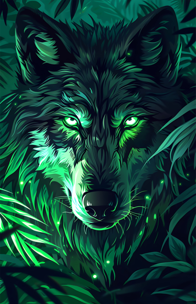 Wolf Glass Wall Art || Designer Collection