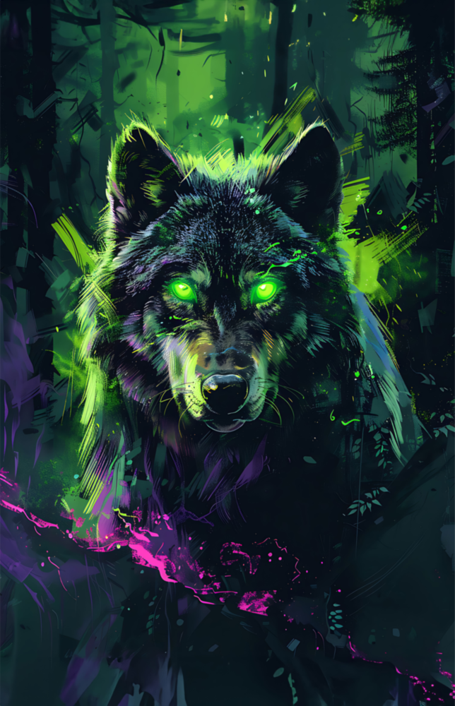 Wolf Glass Wall Art || Designer Collection