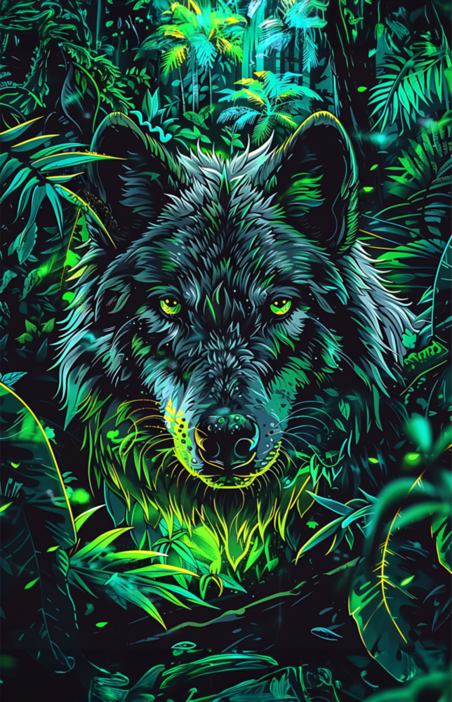 Wolf Glass Wall Art || Designer Collection