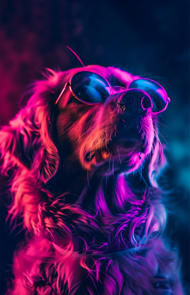 Dog with Glasses Glass Wall Art || Designer Collection