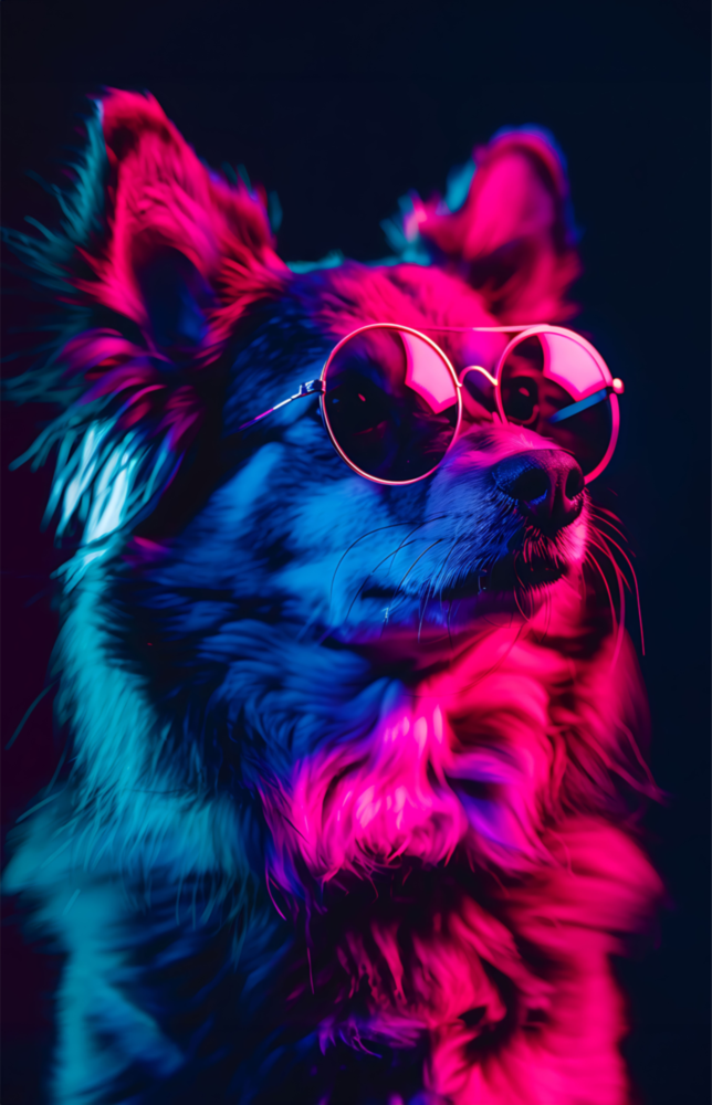 Dog with Glasses Glass Wall Art || Designer Collection