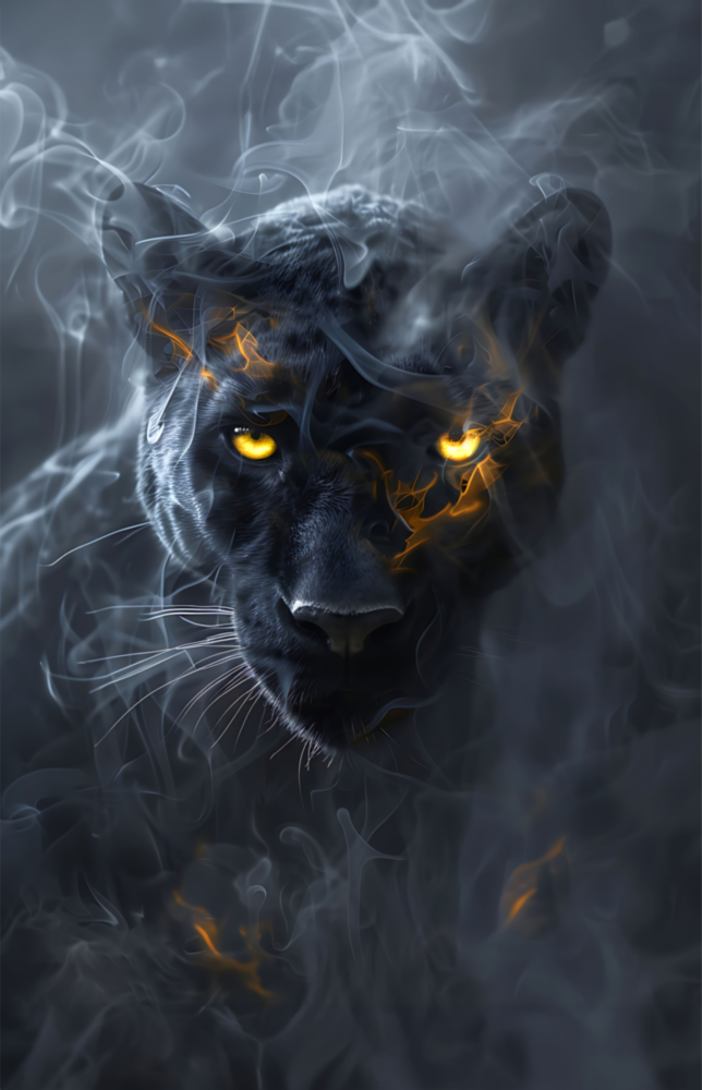 Black Panther Glass Wall Art || Designer Collection