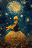 Starlit Wanderer — Stampa aptica con rilievo 3D + lacca lucida