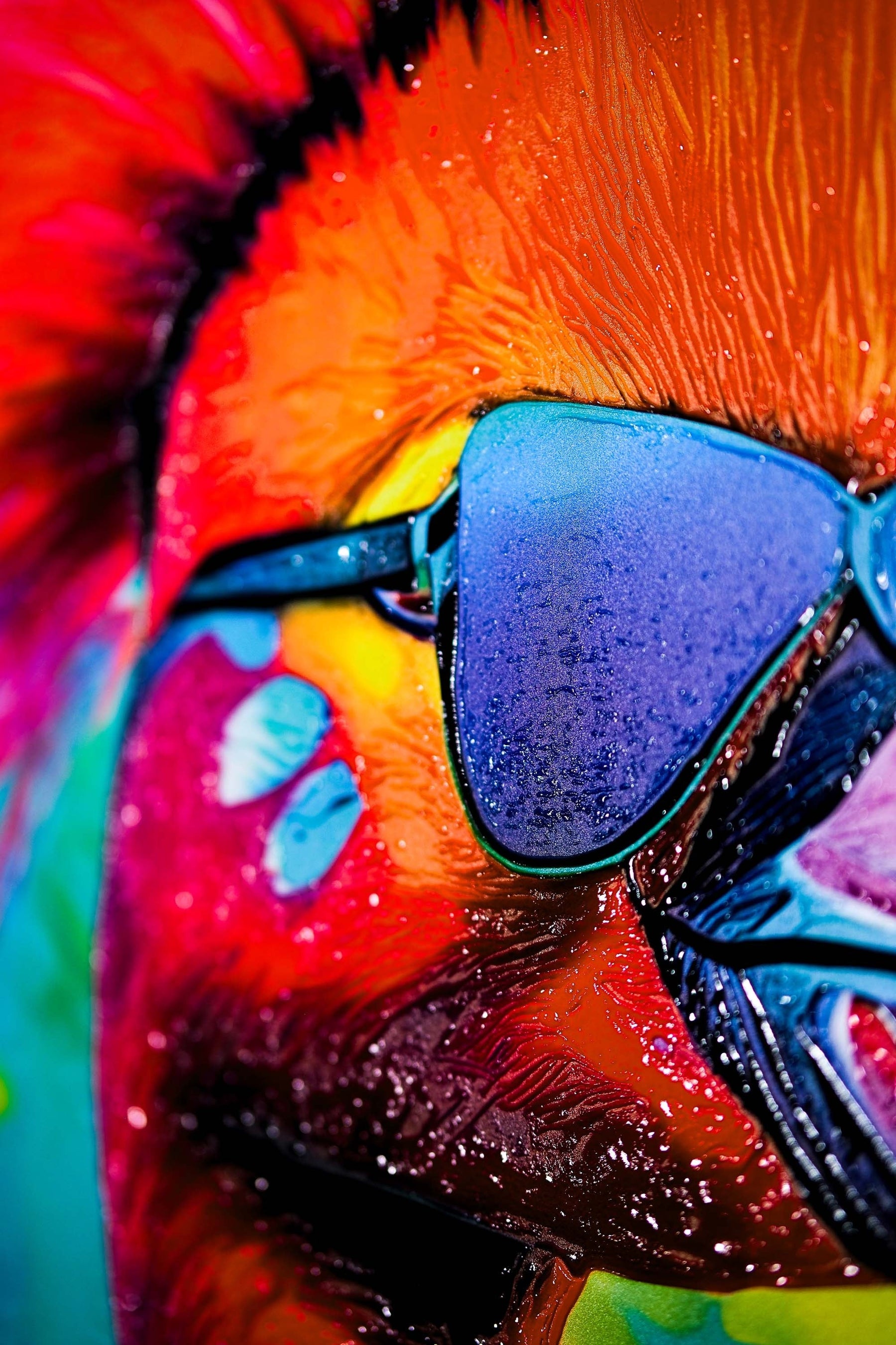 Electric Flamingo Groove — 3D Haptic Embossed High-Gloss Luxury Wall Art