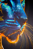 Neon Panther Pulse — 3D Haptic Embossed High-Gloss Luxury Wall Art