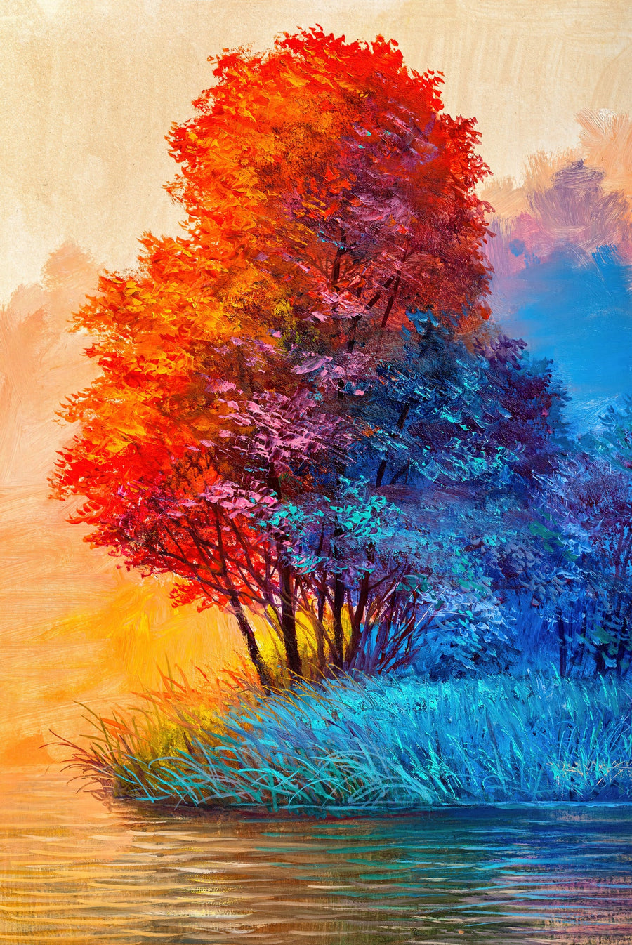 Crimson Frost Solitude — 3D Haptic Embossed High-Gloss Luxury Wall Art