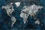 Atlas metálico zafiro — Arte mural de lujo 3D háptico en relieve de alto brillo - Aluminum Composite / 90x60 cm