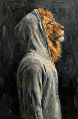 Majestic Urban Monarch — A 3D Impasto Portrait of Street Royalty - Aluminum Composite / 60x90 cm
