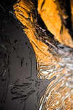 Gilded Obsidian Bloom — 3D Haptic Embossed High-Gloss Luxury Wall Art