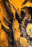 Gilded Obsidian Bloom — 3D Haptic Embossed High-Gloss Luxury Wall Art