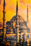 Golden Sunset Serenade: Blue Mosque — 3D Haptic Embossed High-Gloss Luxury Wall Art