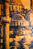 Golden Sunset Serenade: Blue Mosque — 3D Haptic Embossed High-Gloss Luxury Wall Art
