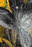 Noir Lilies & Gilded Shadows — 3D Haptic Embossed High-Gloss Luxury Wall Art