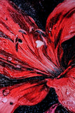 Crimson Velvet Lilies — 3D Haptic Embossed High-Gloss Luxury Wall Art