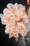Midnight Peony & Amber Lily — 3D Haptic Embossed High-Gloss Luxury Wall Art
