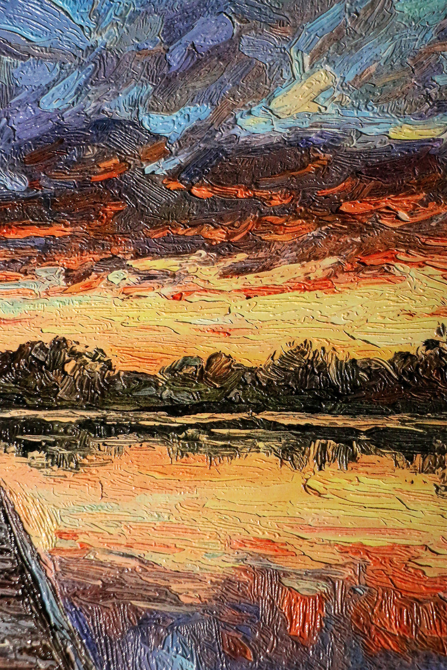 Twilight Pier Reflections — 3D Haptic Embossed High-Gloss Luxury Wall Art