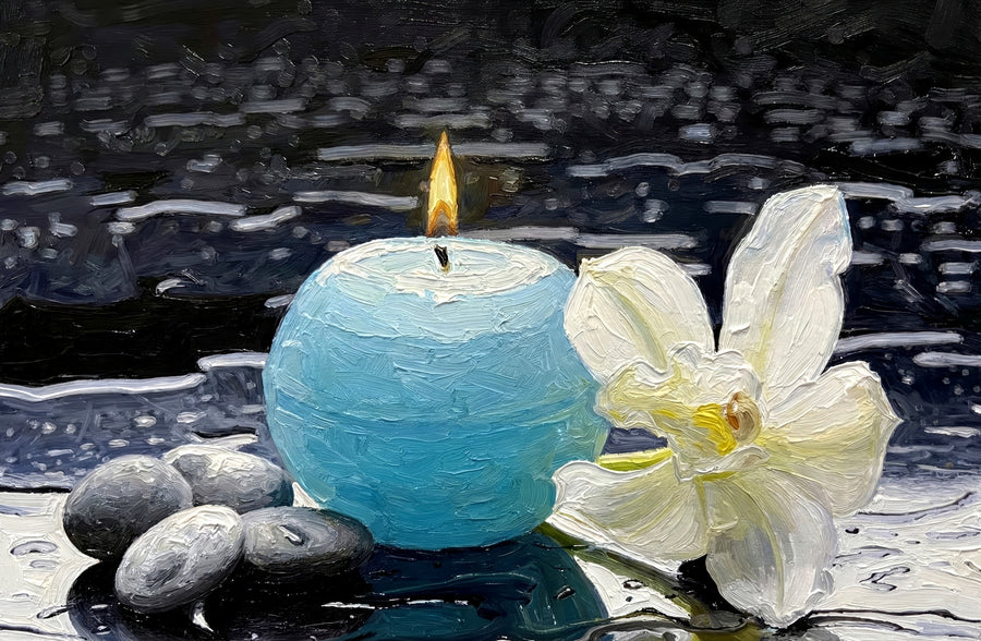 Zen Serenity Bloom — 3D Haptic Embossed High-Gloss Luxury Wall Art