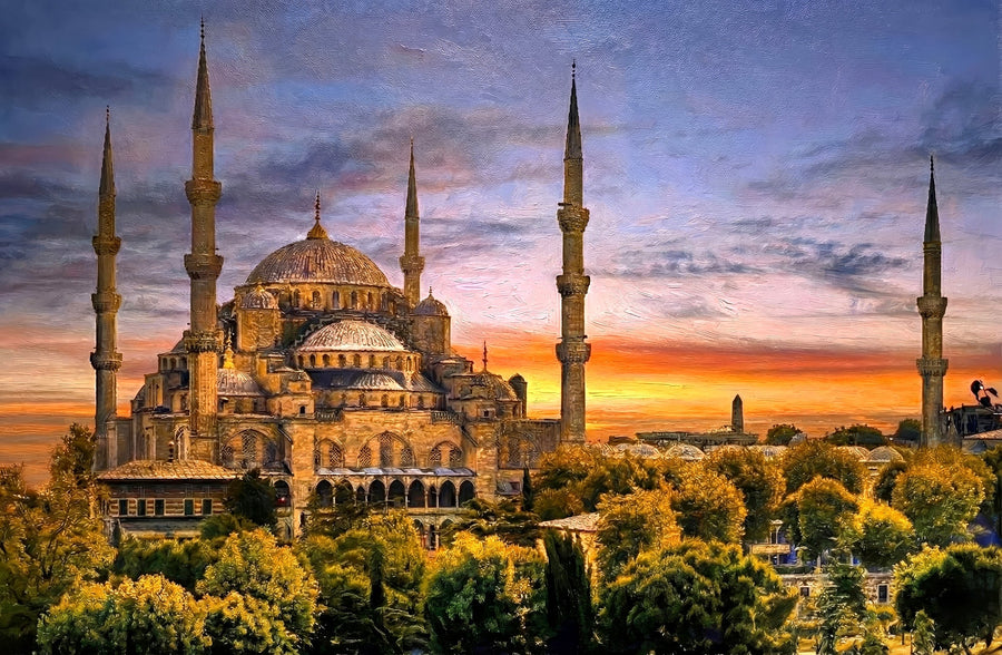 Eternal Sultan Ahmed Radiance — 3D Haptic Embossed High-Gloss Luxury Wall Art