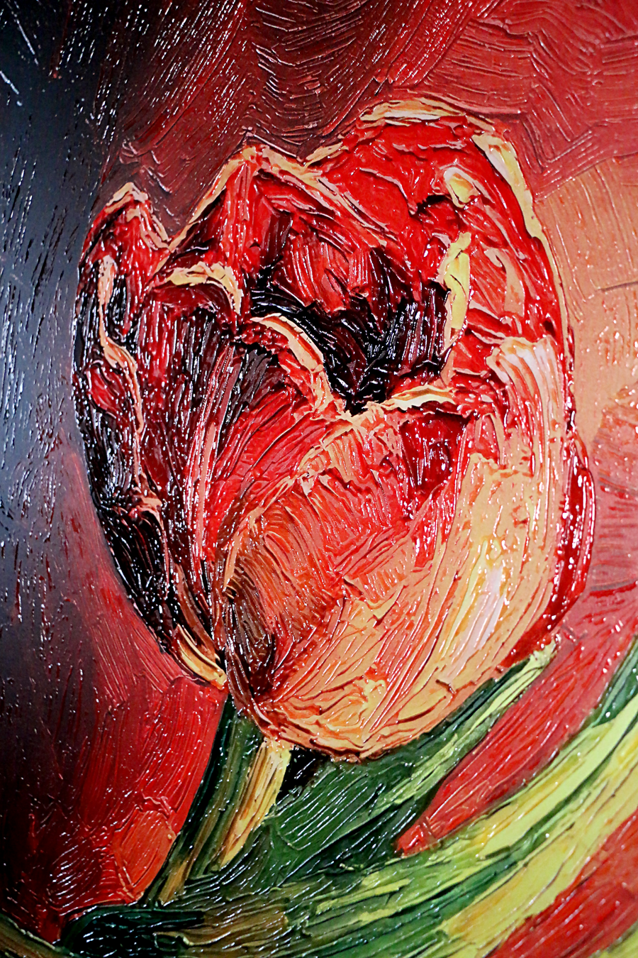 Crimson Stillness — Contemporary – 3D Haptic Embossed High-Gloss Luxury Wall Art