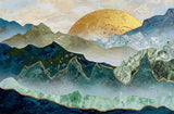 Golden Summit Peaks — 3D Haptic Embossed High-Gloss Luxury Wall Art