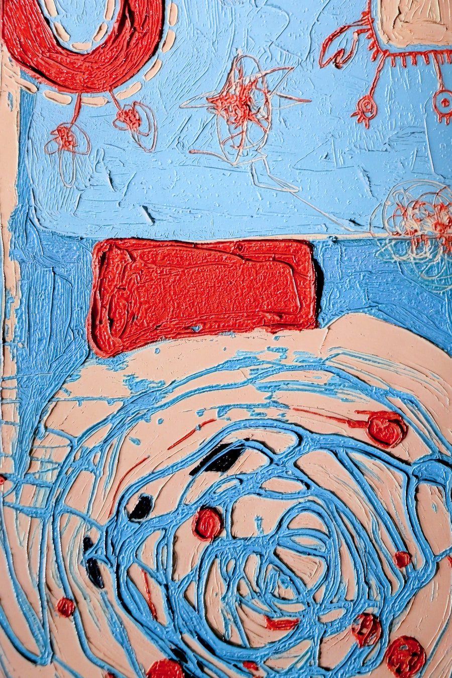 Cosmic Tide Doodles — 3D Haptic Embossed High-Gloss Luxury Wall Art