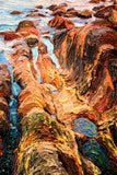 Amber Coastline Reverie — 3D Haptic Embossed High-Gloss Luxury Wall Art