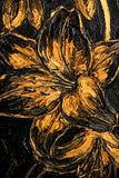 Gilded Ember Lilies — 3D Haptic Embossed High-Gloss Luxury Wall Art