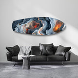 Lava Geode Abstract Glass Wall Art.