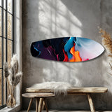 Midnight Bloom Abstract Paint Glass Wall Art.