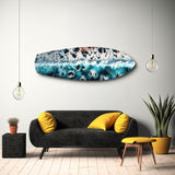 Crashing Wave Aerial Ocean Glass Wall Art.