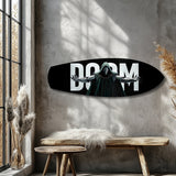Masked Cloaked Villain Comic Glass Wall Art.