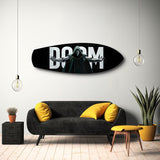 Masked Cloaked Villain Comic Glass Wall Art.