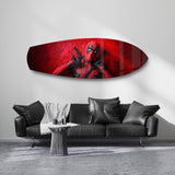Red Masked Mercenary Comic Hero Glass Wall Art.