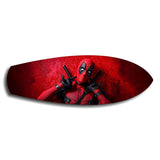 Red Masked Mercenary Comic Hero Glass Wall Art.