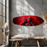 Red Masked Mercenary Comic Hero Glass Wall Art.