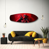 Red Masked Mercenary Comic Hero Glass Wall Art.