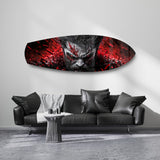 Brutal Warrior Bloody Portrait Glass Wall Art.
