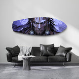 Tribal Chief Warrior Comic Glass Wall Art.