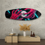 Surreal Eye and Hands Neon Glass Wall Art.