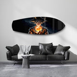 Anime Saiyan Glowing Sphere Glass Wall Art.