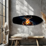 Anime Saiyan Glowing Sphere Glass Wall Art.