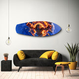 Lion God Mythology Fire Portal Glass Wall Art.