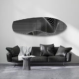 Black and White Op Art Stripes Glass Wall Art.