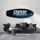 FOCUS Typography Motivational Glass Wall Art.