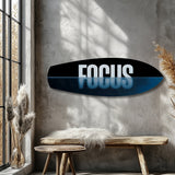 FOCUS Typography Motivational Glass Wall Art.